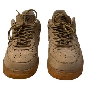 Nike Air Force 1 Men's Padded Collar Flax Wheat Gum Sole Athletic Shoes, Sz 8.5